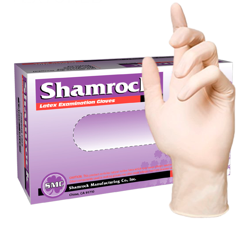 Shamrock 10000 Series Ivory Latex Powder Free Exam Gloves