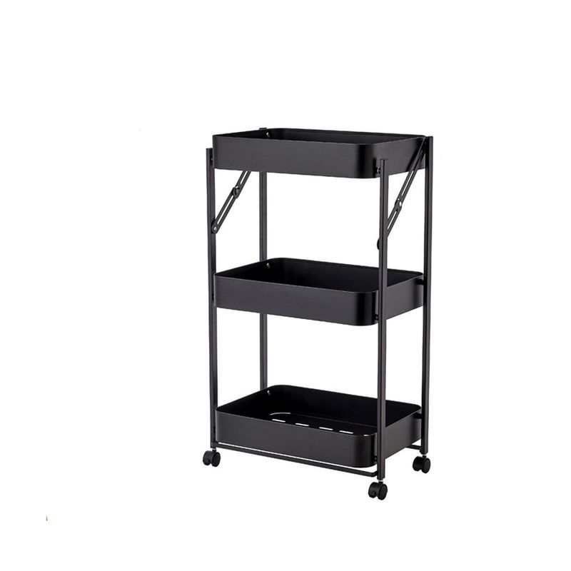 3 Tier Foldable Storage Cart - Black