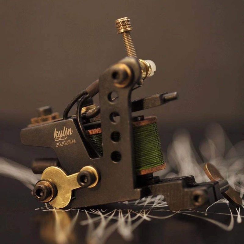Kylin Handmade Brass Tattoo Machine - Black Ghost