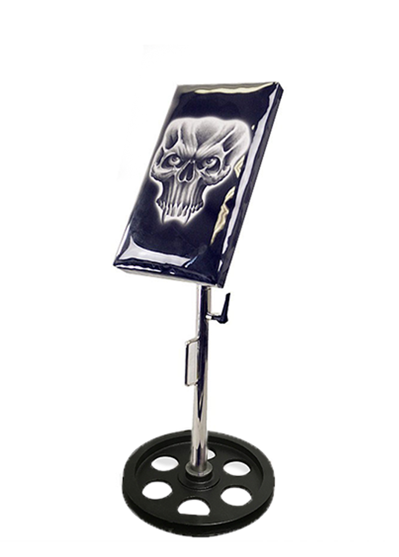 Stainless Steel Tattoo Arm Rest Designed By Chente - Skull